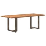 vidaXL Eettafel met natuurlijke rand 220x100x74 cm massief, Huis en Inrichting, Tafels | Eettafels, Verzenden, Nieuw