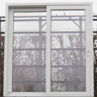 pvc schuifraam , schuifdeur ,pui 204 x 222 wit / antraciet, Doe-het-zelf en Bouw, Raamkozijnen en Schuifdeuren, Inclusief glas