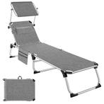 tectake Ligbed Aurelie van aluminium, 6 niveaus - grijsgevle, Tuin en Terras, Tuinsets en Loungesets, Verzenden, Nieuw