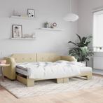 vidaXL Slaapbank met onderschuifbed en matrassen 90x200 cm, Huis en Inrichting, Verzenden, Nieuw