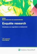 Enquete research 9789001700300, K.A.R. Markus, A.M. Oudemans, Zo goed als nieuw, Verzenden