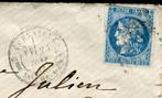 Frankrijk 1871 - Zeldzame brief van Parijs naar Rouen via, Postzegels en Munten, Gestempeld