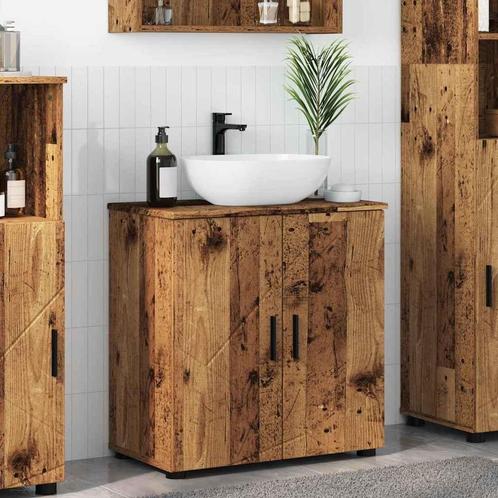 vidaXL Badkamerkast met plank met opslag Oud hout Bewerkt, Huis en Inrichting, Tafels | Kaptafels, Nieuw, Verzenden