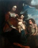 Scuola Veneziana (XVII) - Madonna con Gesu bambino e San, Antiquités & Art, Art | Peinture | Classique