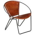 vidaXL Chaise marron cuir véritable, Verzenden, Neuf