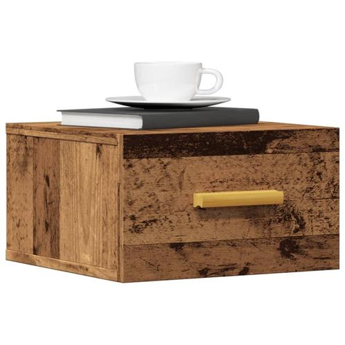 vidaXL Nachtkastjes 2 st wandgemonteerd 35x35x20 cm oud, Huis en Inrichting, Slaapkamer | Nachtkastjes, Nieuw, Verzenden