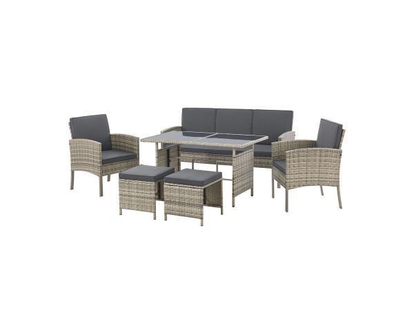 Veiling - Loungeset / Tuinset Turijn - 7 personen - Polyrota, Tuin en Terras, Tuinsets en Loungesets, Nieuw