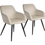 tectake Eetkamerstoel Marilyn fluweellook, zwarte stoelpoten, Huis en Inrichting, Verzenden, Nieuw