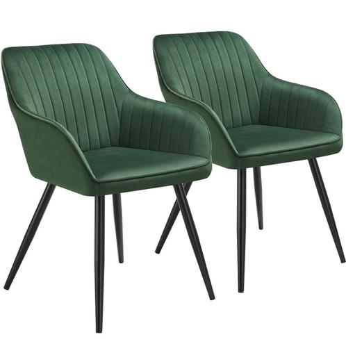 tectake Stoel Marilyn, fluweeloptiek, gestikt - donkergroen/, Huis en Inrichting, Stoelen, Verzenden