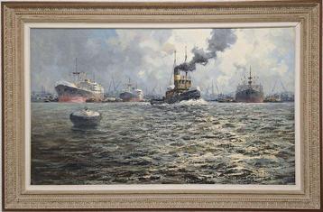 Marinus de Jongere (1912-1977) - Harbour View of Rotterdam