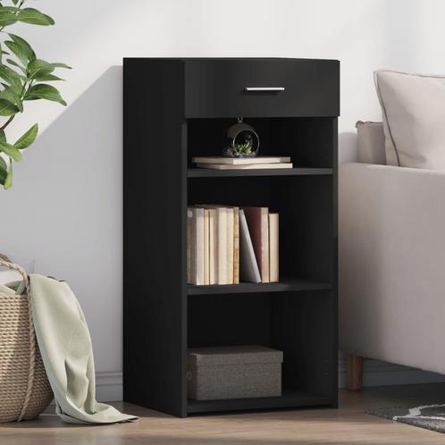 vidaXL Dressoir 45x42,5x93 cm bewerkt hout zwart, Huis en Inrichting, Kasten | Dressoirs, Nieuw, Verzenden