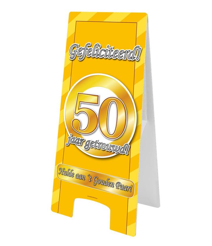 Warning Sign 50 Jaar Getrouwd 62,5cm, Hobby en Vrije tijd, Feestartikelen, Nieuw, Verzenden