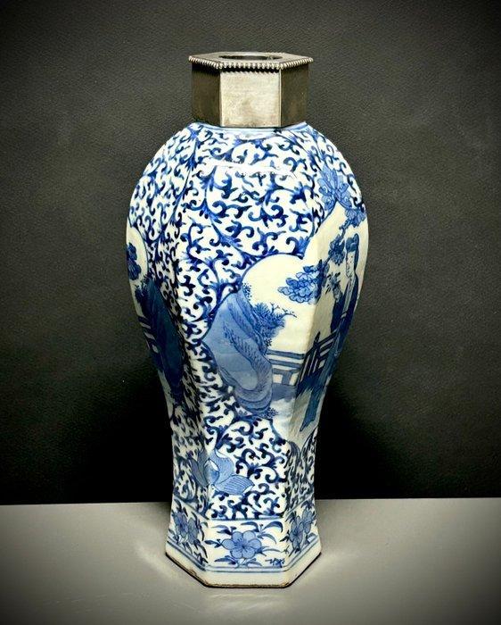 GEEN RESERVE - ANTIEKE CHINESE BLAUW-WITTE LONG ELIZA, Antiek en Kunst, Antiek | Overige Antiek