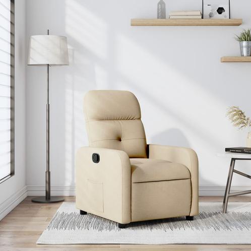 vidaXL Fauteuil verstelbaar stof crèmekleurig, Huis en Inrichting, Fauteuils, Nieuw, Verzenden