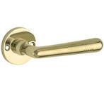 Deurklink op ongeveerd rozet Art-Deco/Elegant messing gelakt, Nieuw, Overige materialen, Klink of Kruk