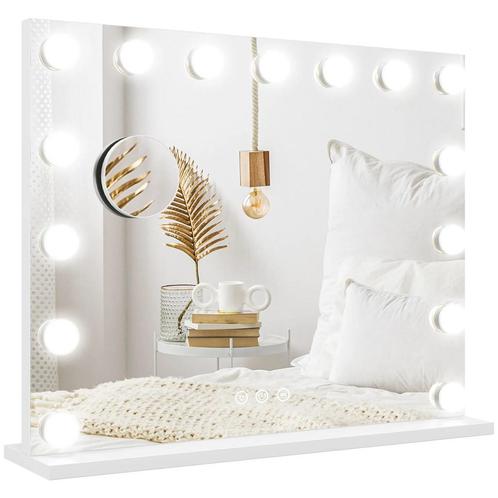 TRUUSK Hollywood Spiegel Met Verlichting - 58x48cm - 15 LED, Huis en Inrichting, Tafels | Kaptafels, Verzenden