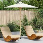 vidaXL Tuinparasol Crème Wit Ø 270 x 260 cm Bamboe, Verzenden, Nieuw