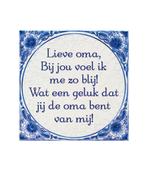 Delfts Blauw Tegel Lieve Oma 14,5cm, Nieuw, Verzenden