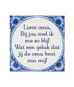 Delfts Blauw Tegel Lieve Oma 14,5cm, Verzenden, Nieuw