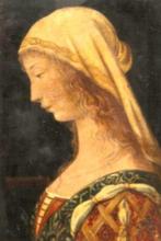 Italienische Schule (XVII-XVIII) - Porträt einer jungen Frau, Antiek en Kunst