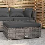 vidaXL Tuinvoetenbank met kussen 70x70x30 cm poly rattan, Tuin en Terras, Verzenden, Nieuw