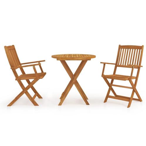 vidaXL 3-delige Tuinset inklapbaar massief acaciahout, Tuin en Terras, Tuinsets en Loungesets, Tuinset, Nieuw, Verzenden