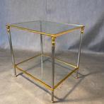 Table basse - Laiton, Verre, design italien années 60, Antiek en Kunst