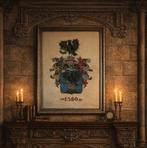 Wapenschild van een nobele familie / heraldiek - Borduurwerk