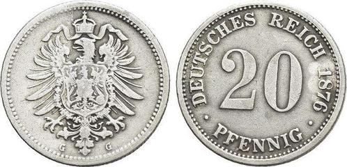 20 Pfennig 1876 G duitses Reich, Postzegels en Munten, Munten | Europa | Niet-Euromunten, België, Verzenden