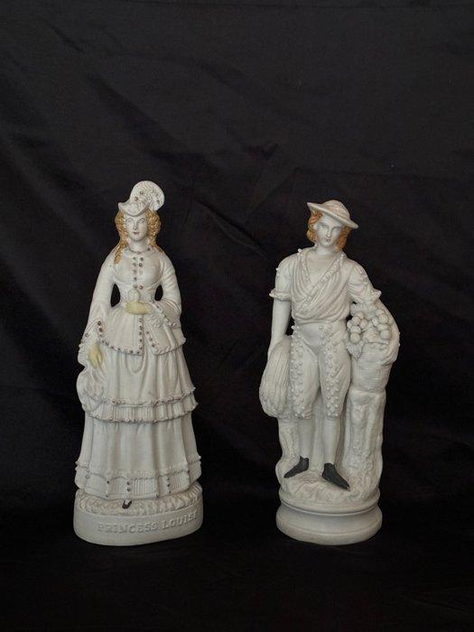 Figuur - Princess Louise en groenteboer - Biscuit porselein, Antiek en Kunst, Antiek | Glaswerk en Kristal