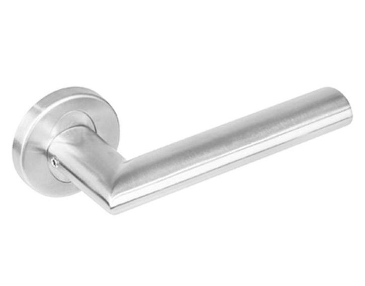 Intersteel deurklink Girona op rond rozet rvs, Doe-het-zelf en Bouw, Hang- en Sluitwerk, Klink of Kruk, Nieuw, Overige materialen