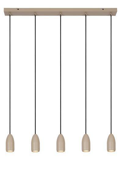 Hanglamp Lucide EVORA -  - Ø 10 cm - 5xGU10 - Taupe, Huis en Inrichting, Lampen | Hanglampen, Nieuw, Verzenden