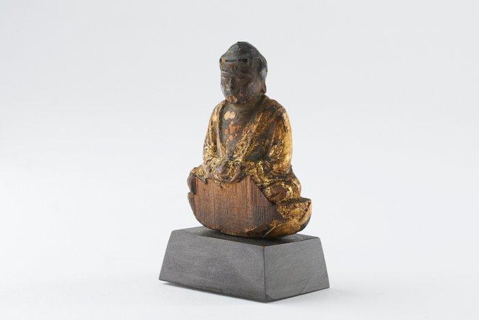 Miniature Antique Wooden Statue of Amida Nyorai - Seated, Antiek en Kunst, Antiek | Overige Antiek