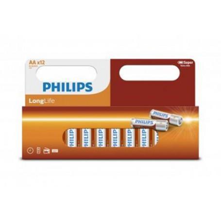 12-Pack - Philips Longlife Zinc AA/R6 8x (AA formaat), TV, Hi-fi & Vidéo, Batteries, Envoi
