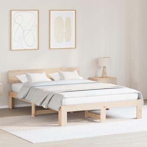 vidaXL Bedframe met Hoofdbord 150x200 cm Massief Grenenhout, Huis en Inrichting, Slaapkamer | Bedden, Nieuw, Verzenden