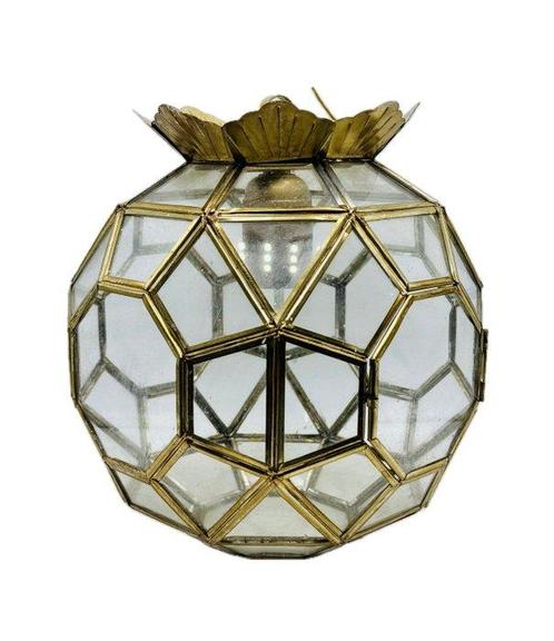 Plafondlamp - Globo Vidriera - Messing, Antiek en Kunst, Curiosa en Brocante