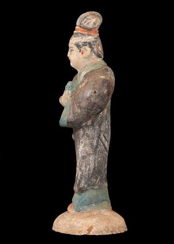 Chinois ancien Terre cuite Statuette de femme courtisane