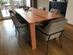 Set van 6 leren eetkamerstoelen - bruin leer - Echt leer,, Huis en Inrichting, Stoelen, Overige kleuren, Nieuw, Leer, Ophalen of Verzenden