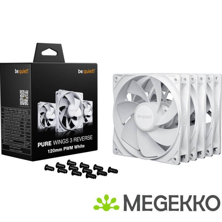 Be quiet! Pure Wings 3 120 mm PWM Reverse Triple Pack White, Computers en Software, Computerkoelers, Nieuw, Verzenden