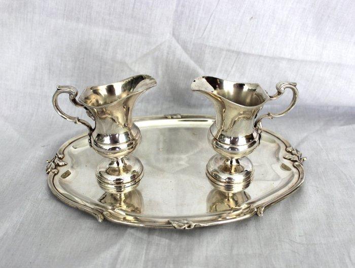 Wierookvat (3) - .934 zilver - Set ampullen op blad, Antiek en Kunst, Antiek | Zilver en Goud