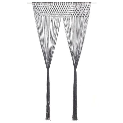 vidaXL Gordijn macramé 140x240 cm katoen antraciet, Huis en Inrichting, Stoffering | Gordijnen en Lamellen, Nieuw, Verzenden