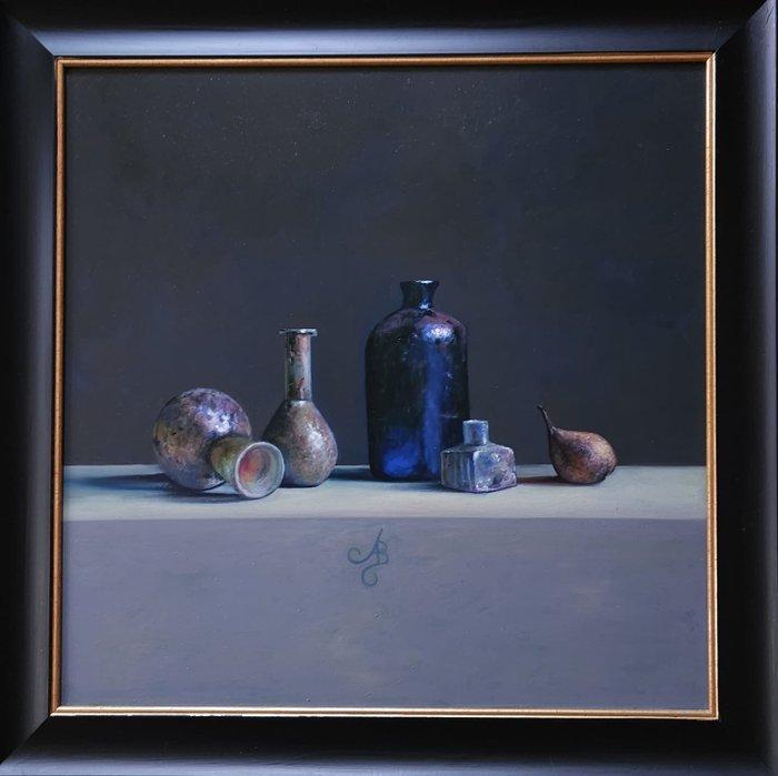 Bert van der Meer (1980) - Stilleven met Romeins en, Antiek en Kunst, Kunst | Schilderijen | Klassiek