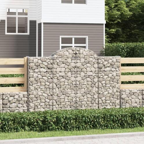vidaXL Schanskorf gewelfd 200x30x140/160 cm gegalvaniseerd, Tuin en Terras, Bloempotten, Nieuw, Verzenden