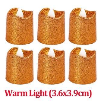 Actie led minikaarsje koper oranje glitter  per stuk! mooi, Hobby en Vrije tijd, Knutselen, Nieuw