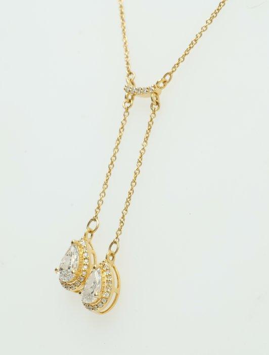 Halsketting - 14 karaat Geel goud - 0.71ct. tw. Diamant, Handtassen en Accessoires, Kettingen