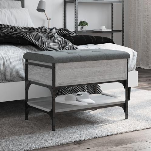 vidaXL Schoenenbank 62x42x45 cm bewerkt hout grijs sonoma, Huis en Inrichting, Overige Huis en Inrichting, Nieuw, Verzenden