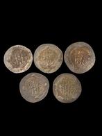 Sasanian–Tabaristan. Group of 5 hemidrachms 650-800 CE /, Postzegels en Munten