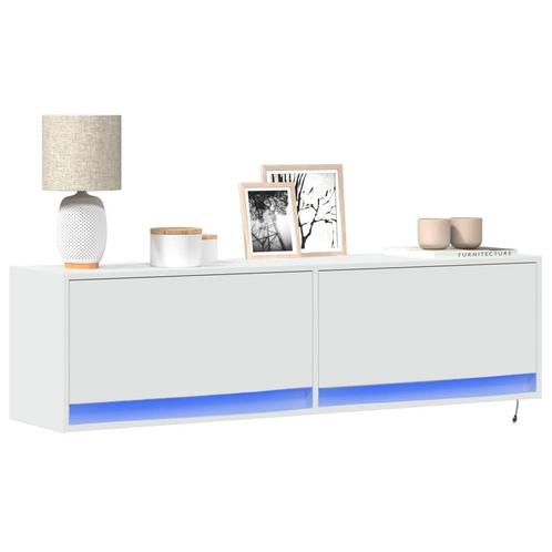 vidaXL Tv-wandmeubel met LED-verlichting 140x31x38 cm wit, Huis en Inrichting, Kasten |Televisiemeubels, Nieuw, Verzenden