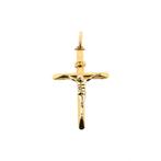 Bicolor gouden hanger van een kruis met corpus, Handtassen en Accessoires, Bedels, Ophalen of Verzenden, Gebruikt, Goud, Overige merken