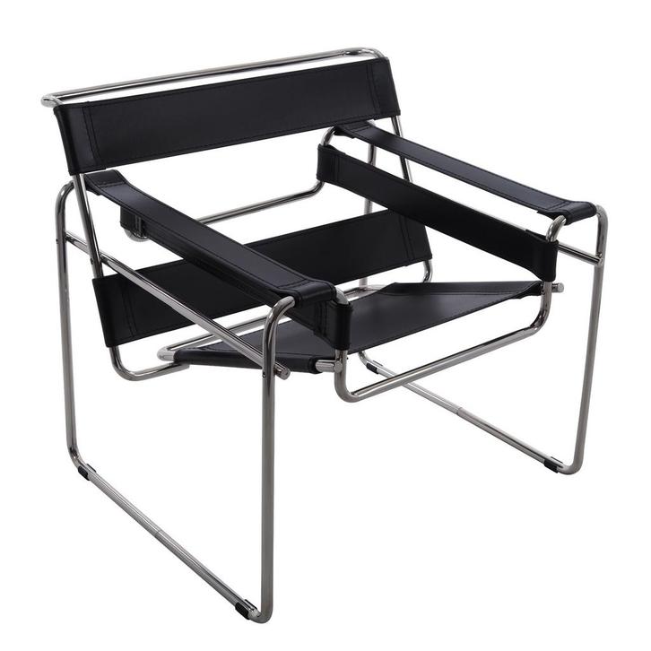 Lounge stoel Wassily style zwart, Huis en Inrichting, Fauteuils, Nieuw, Verzenden